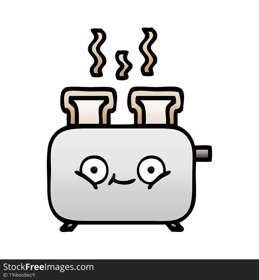 gradient shaded cartoon of a of a toaster