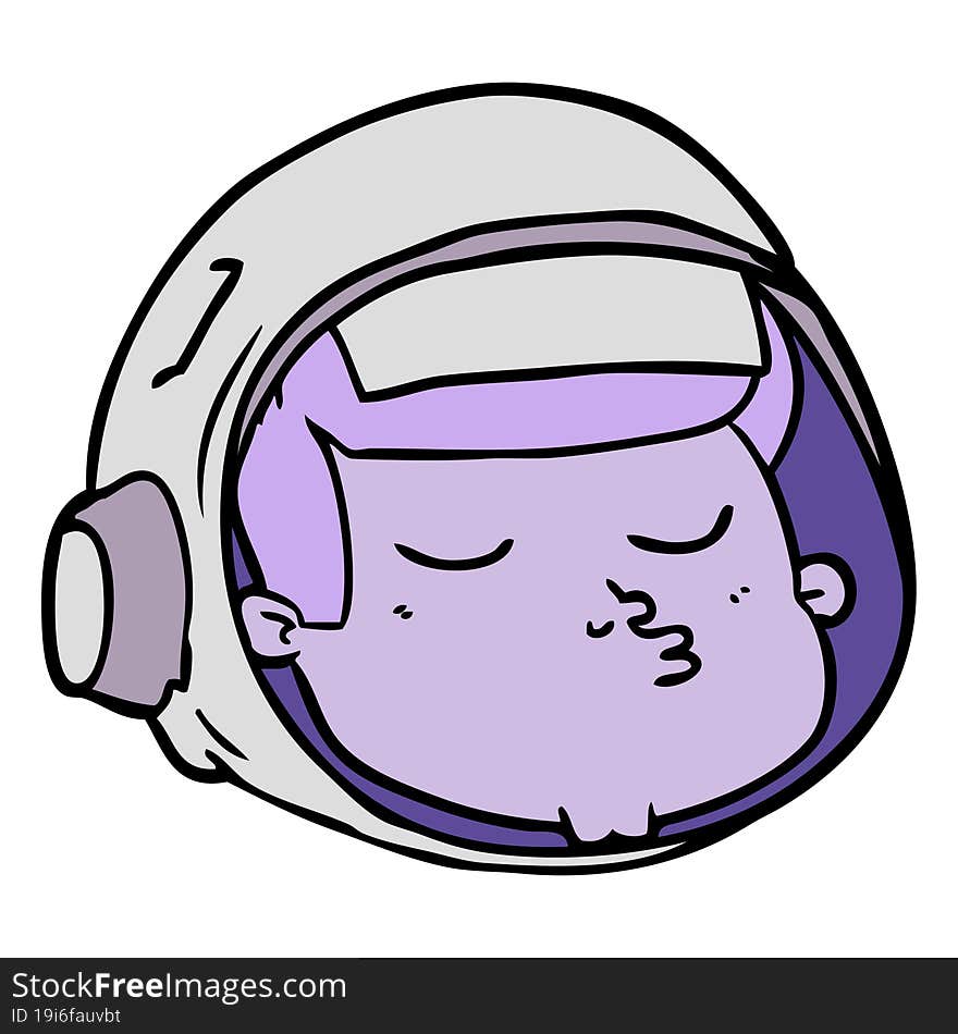 cartoon astronaut face. cartoon astronaut face