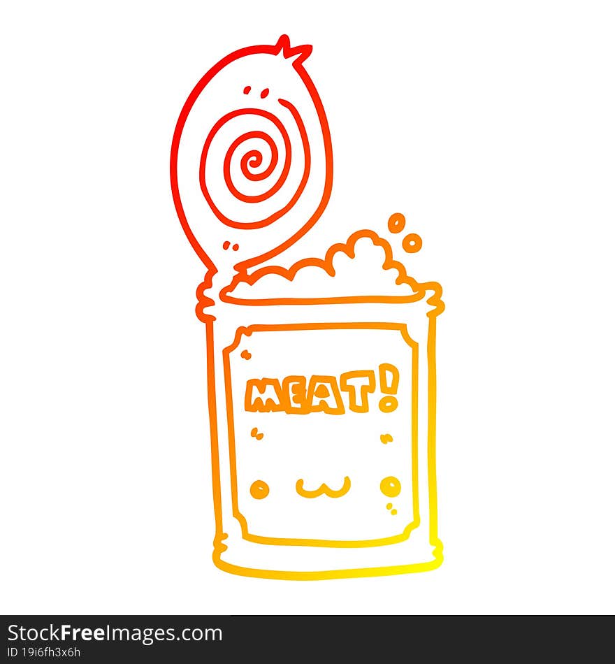 warm gradient line drawing cartoon canned food