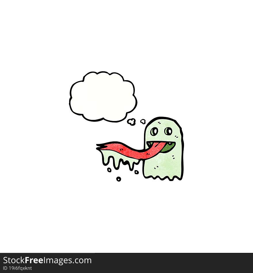 ghost with thought bubble cartoon