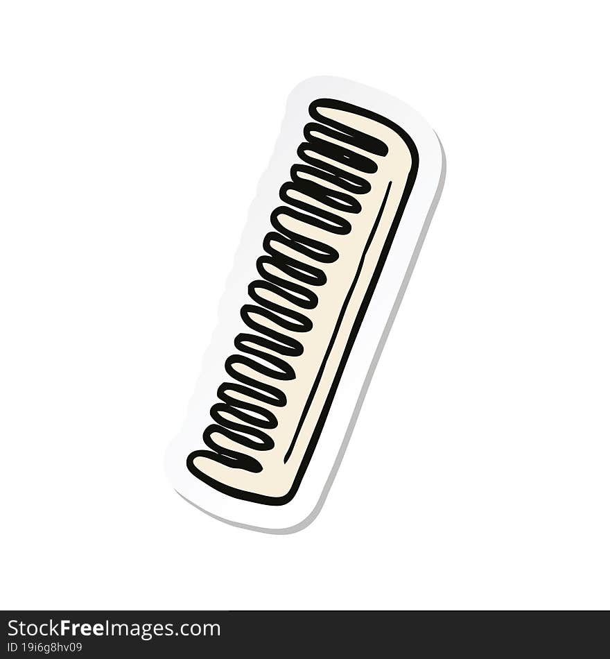 sticker of a cartoon comb