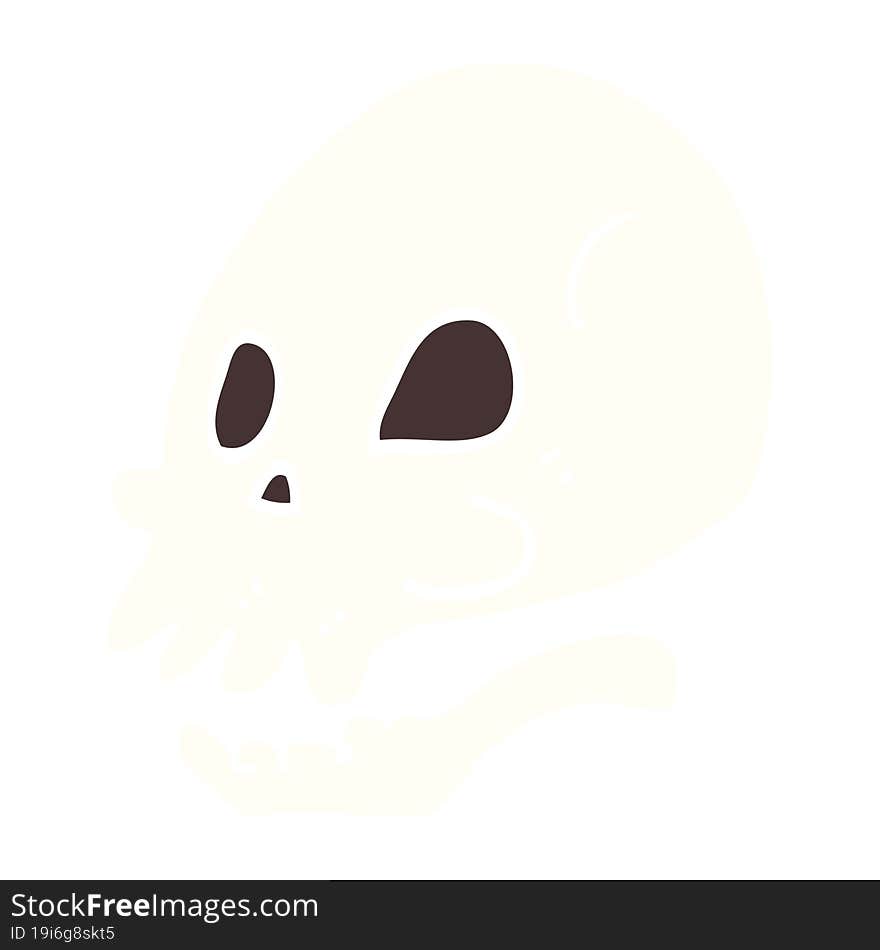 flat color style cartoon skull