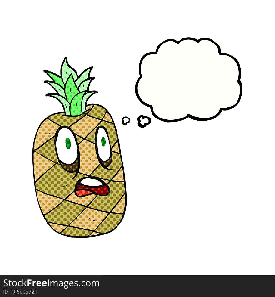 thought bubble cartoon pineapple