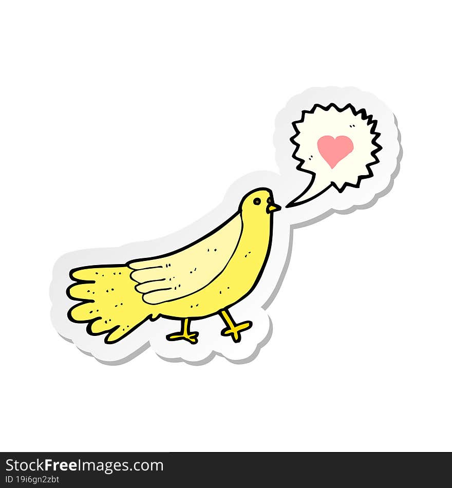 sticker of a cartoon love bird