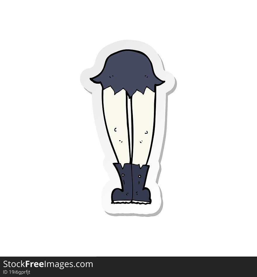 sticker of a cartoon vampire legs