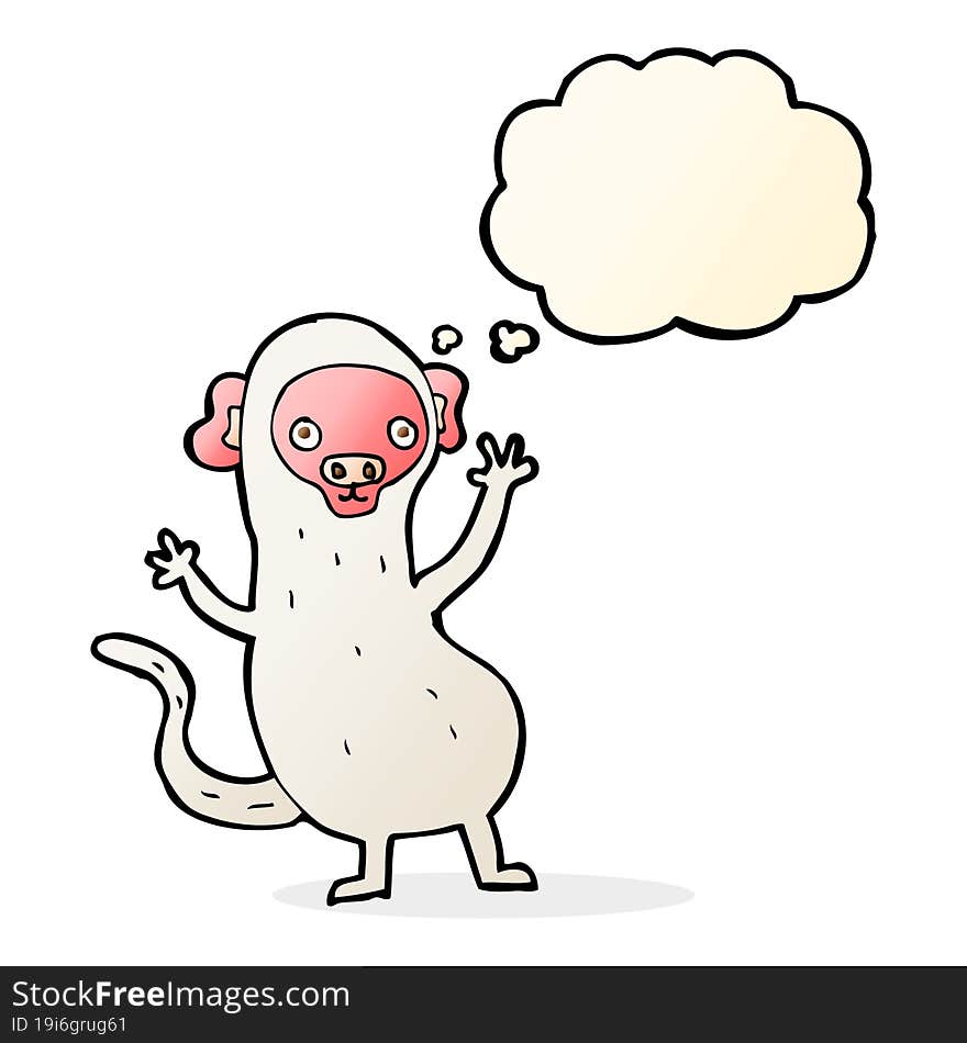 Cartoon Monkey With Thought Bubble