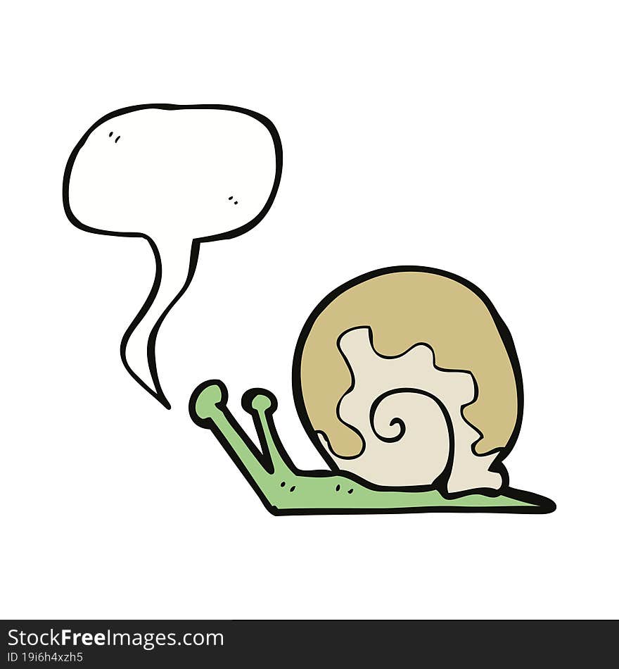 cartoon snail with speech bubble