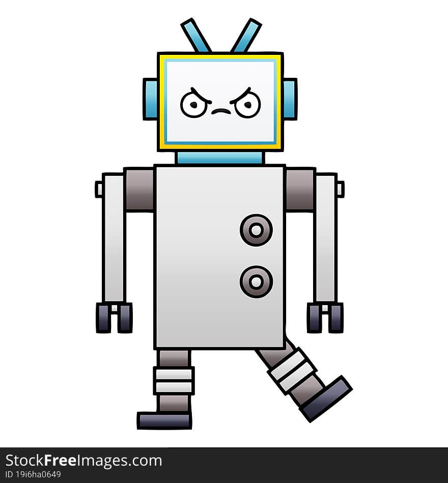 Gradient Shaded Cartoon Robot