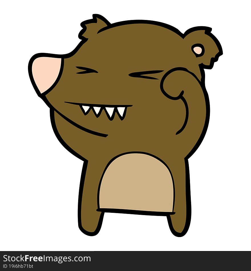 angry bear cartoon. angry bear cartoon