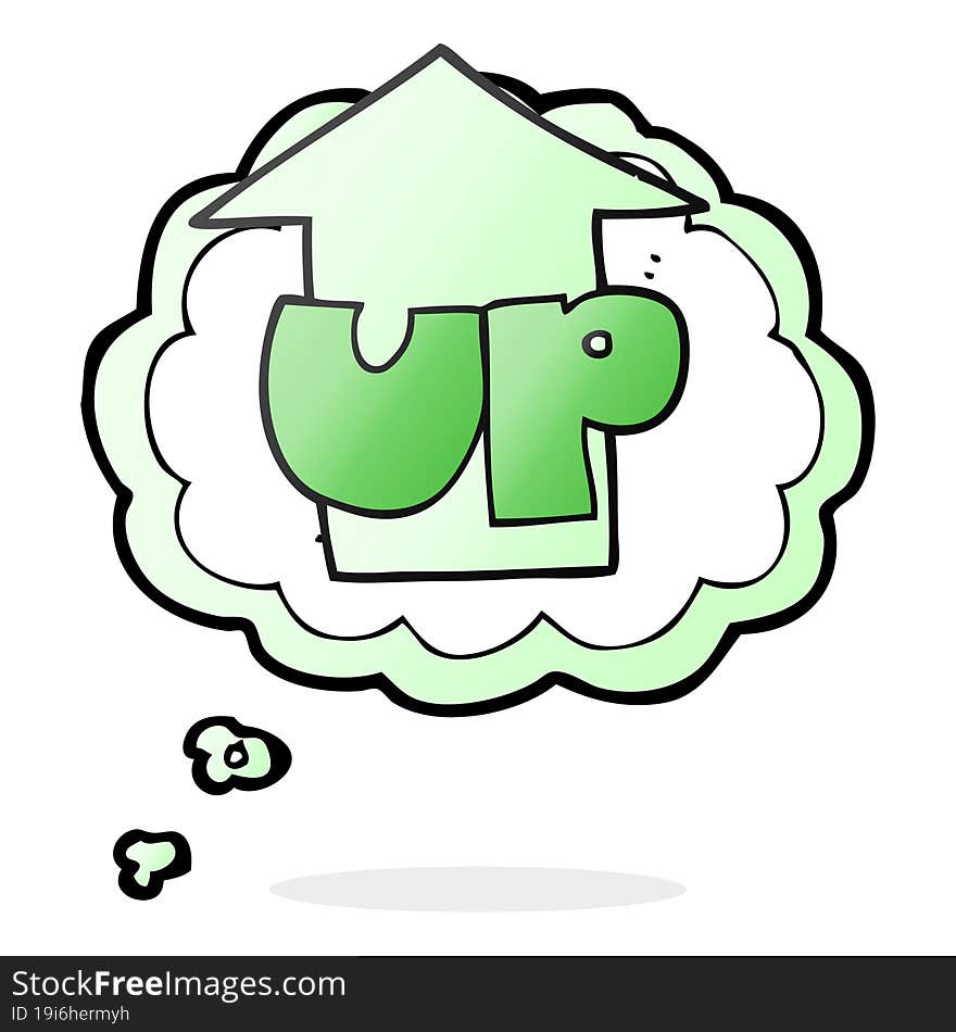 thought bubble cartoon up symbol