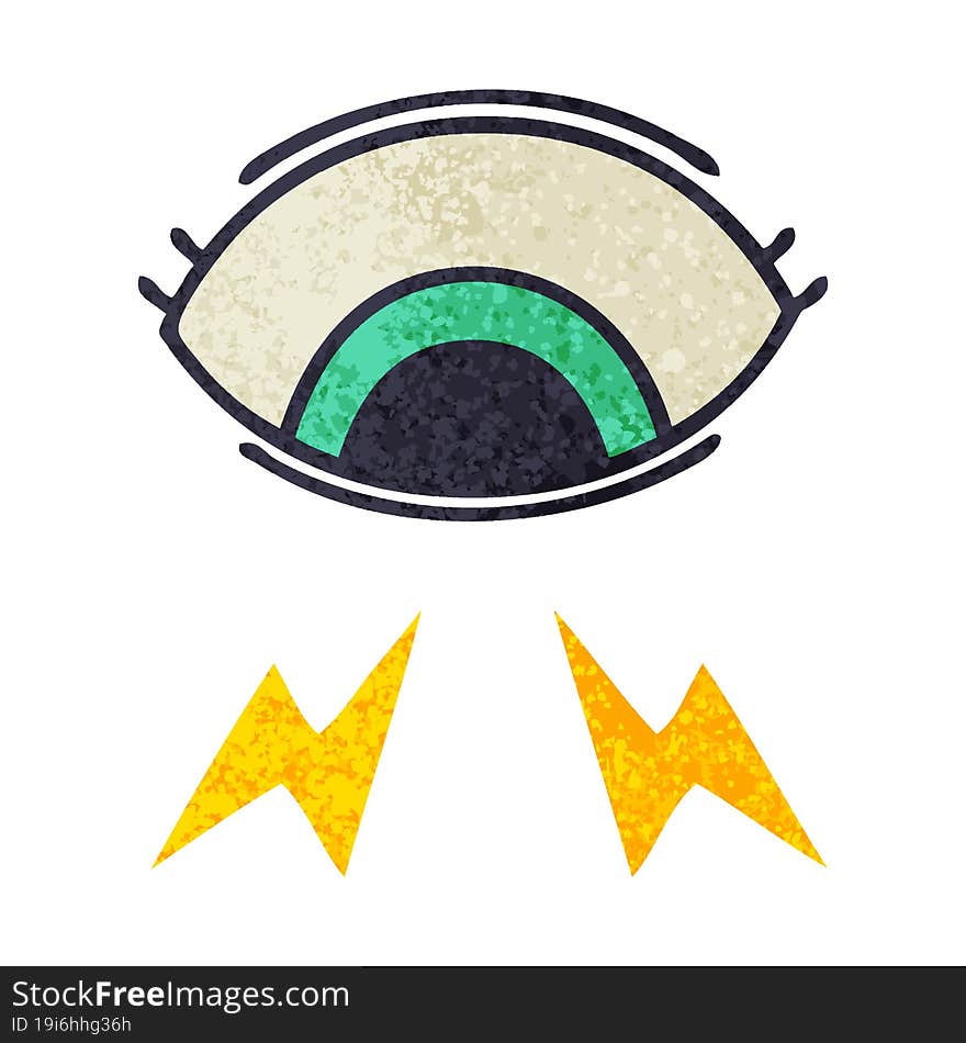 retro illustration style cartoon mystic eye