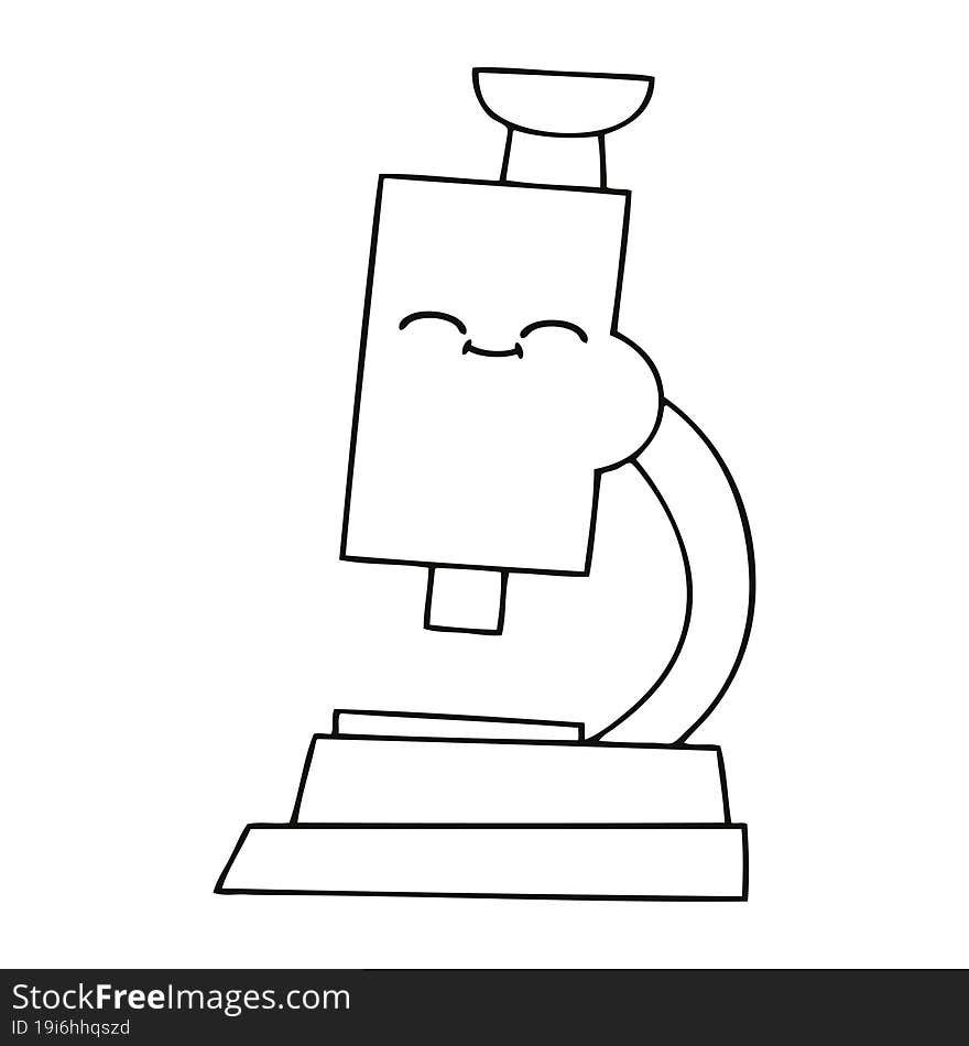 line drawing cartoon microscope