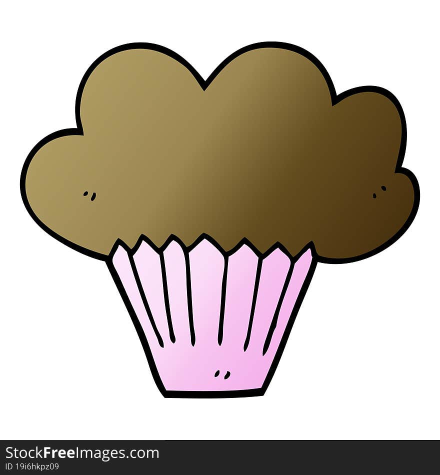 cartoon doodle cupcake