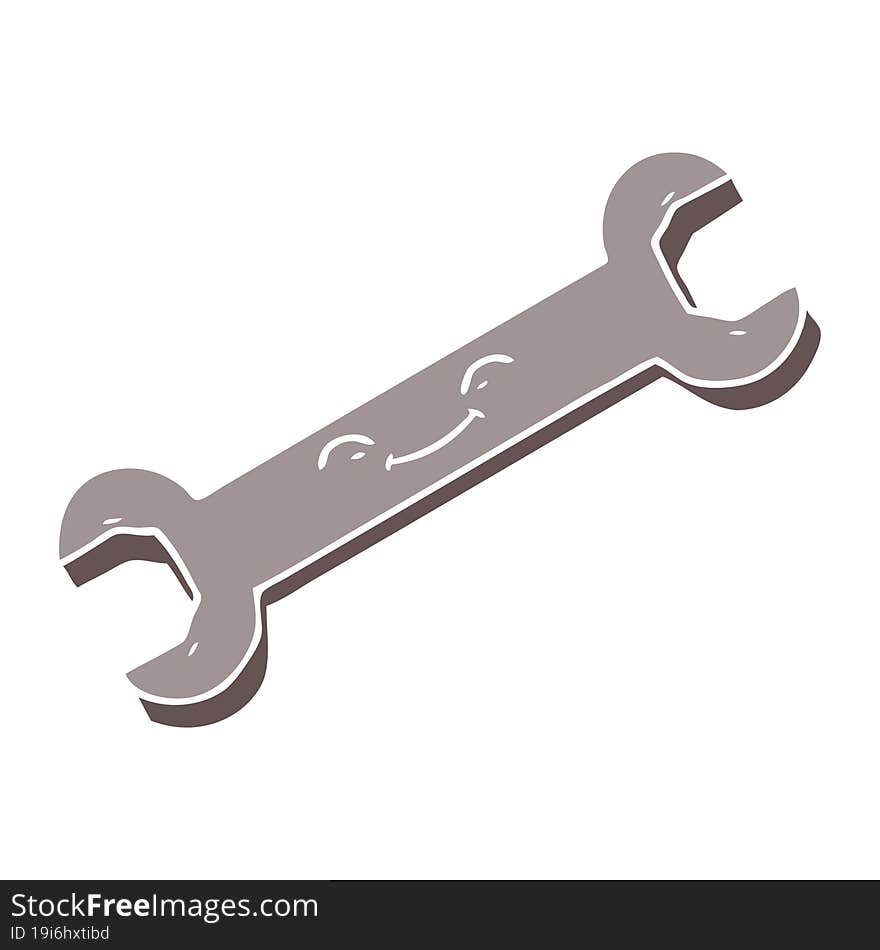 flat color style cartoon spanner