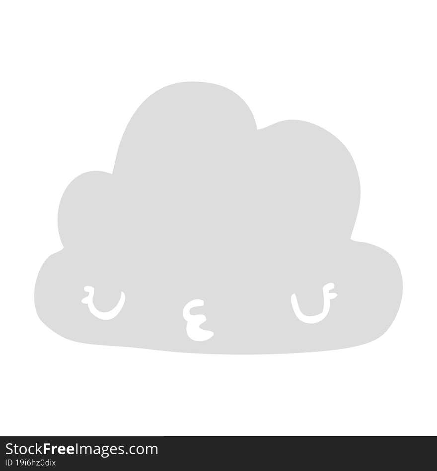 cute flat color style cartoon cloud