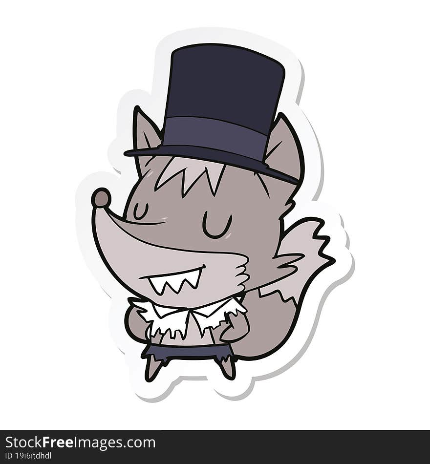 Sticker Of A Cartoon Posh Werewolf