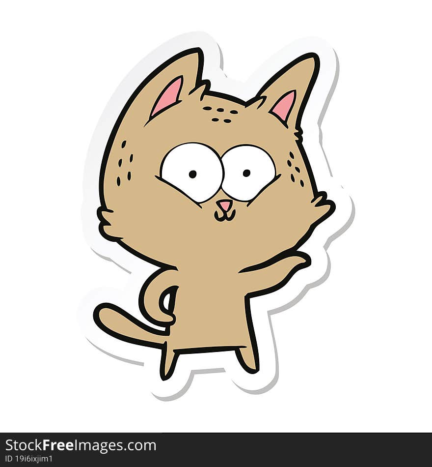 sticker of a cartoon cat