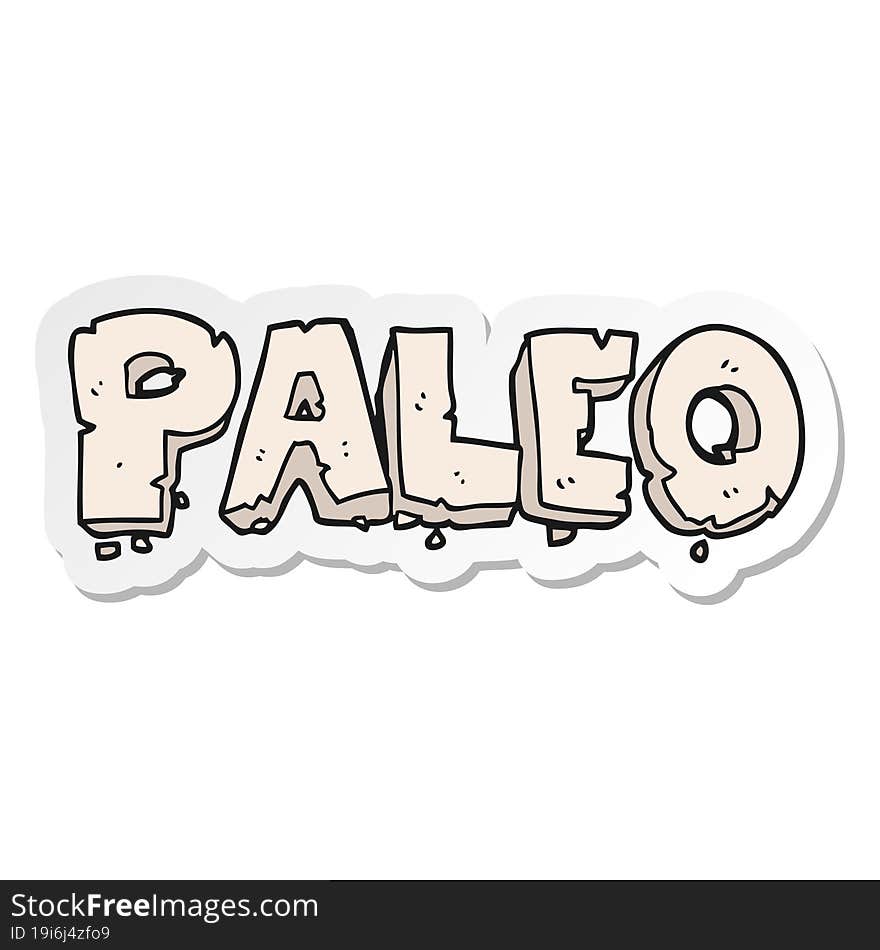 sticker of a paleo cartoon sign