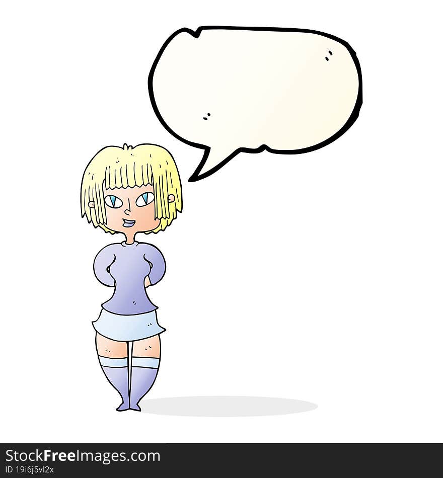 speech bubble cartoon happy woman