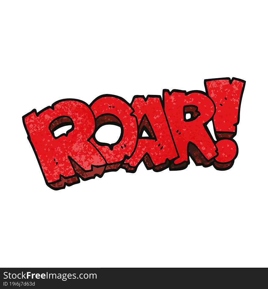 cartoon doodle roar sign