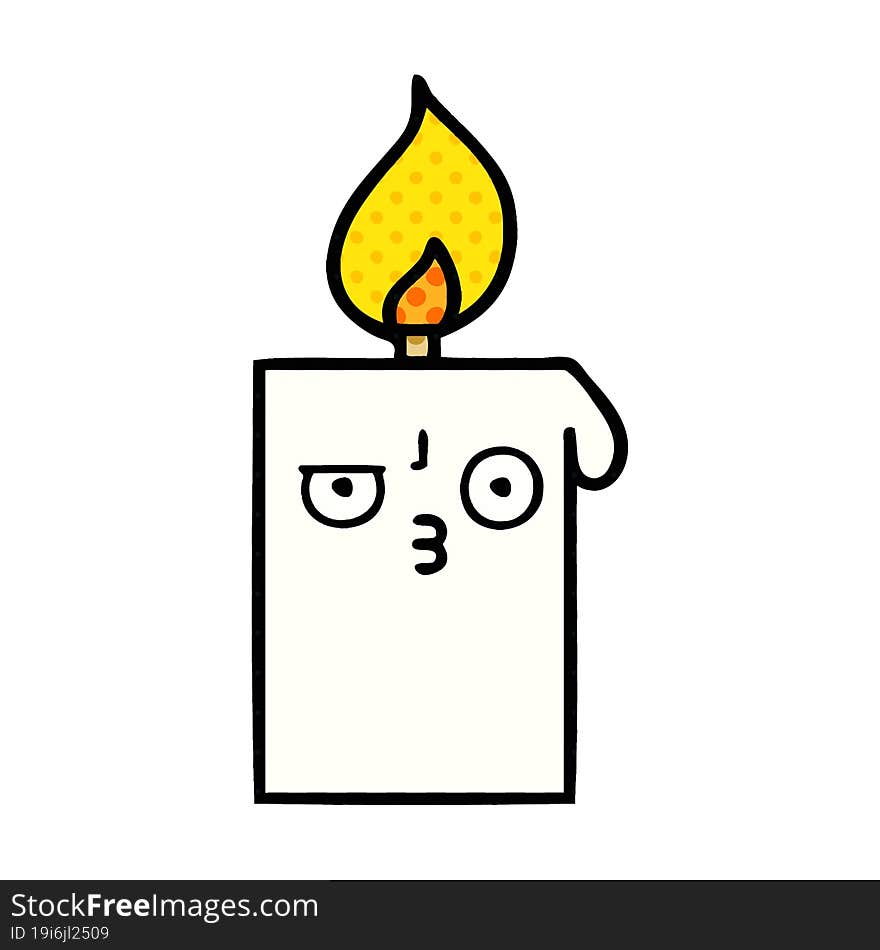 comic book style cartoon lit candle