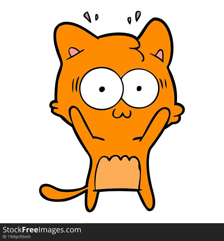 cartoon surprised cat. cartoon surprised cat