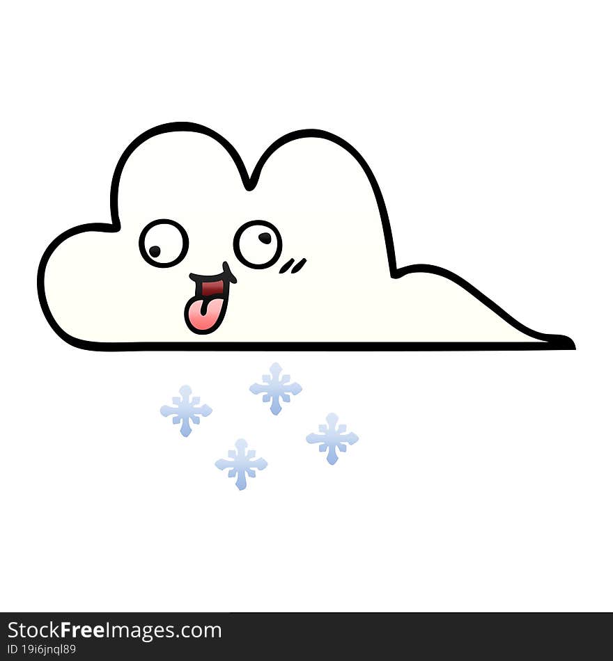 gradient shaded cartoon snow cloud