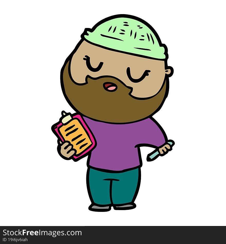 cartoon man with beard. cartoon man with beard