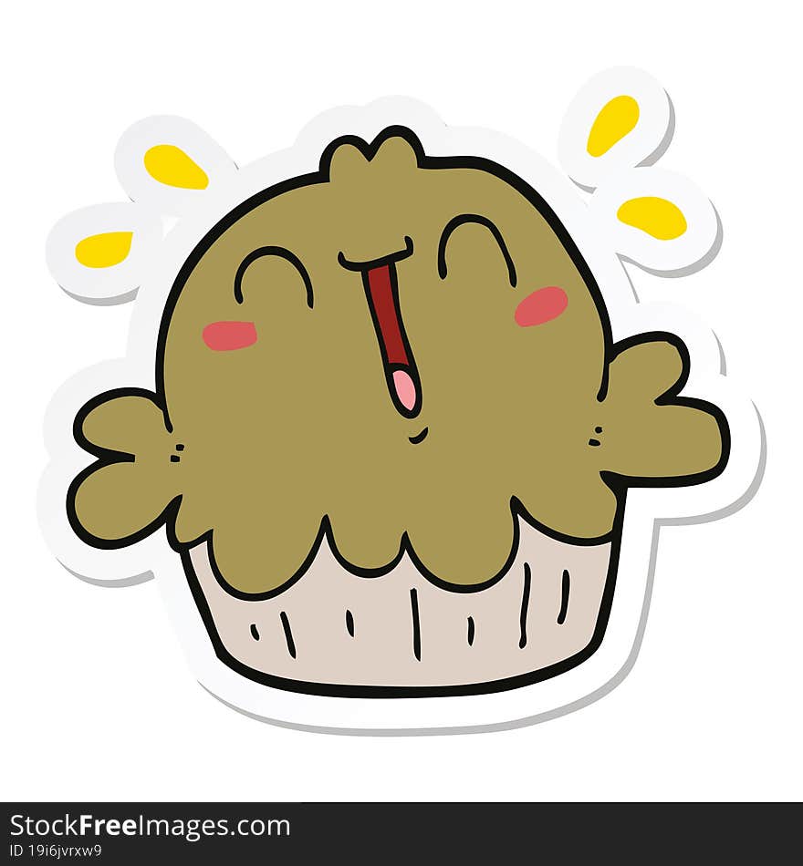 Sticker Of A Cute Cartoon Pie