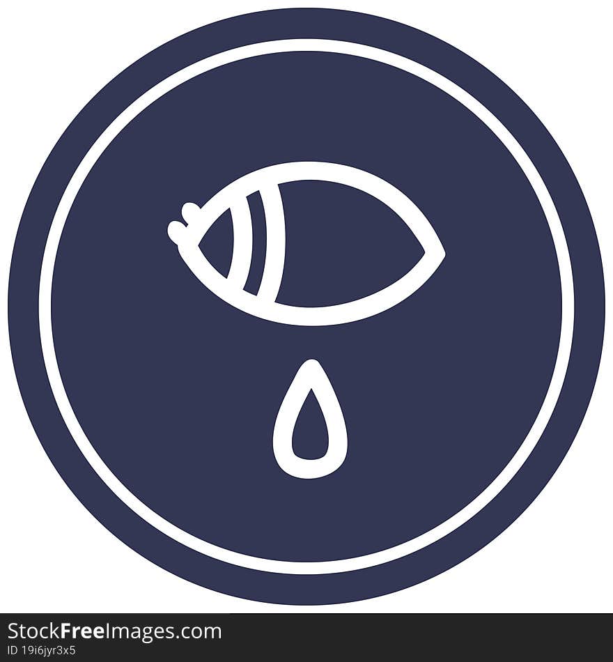 crying eye circular icon