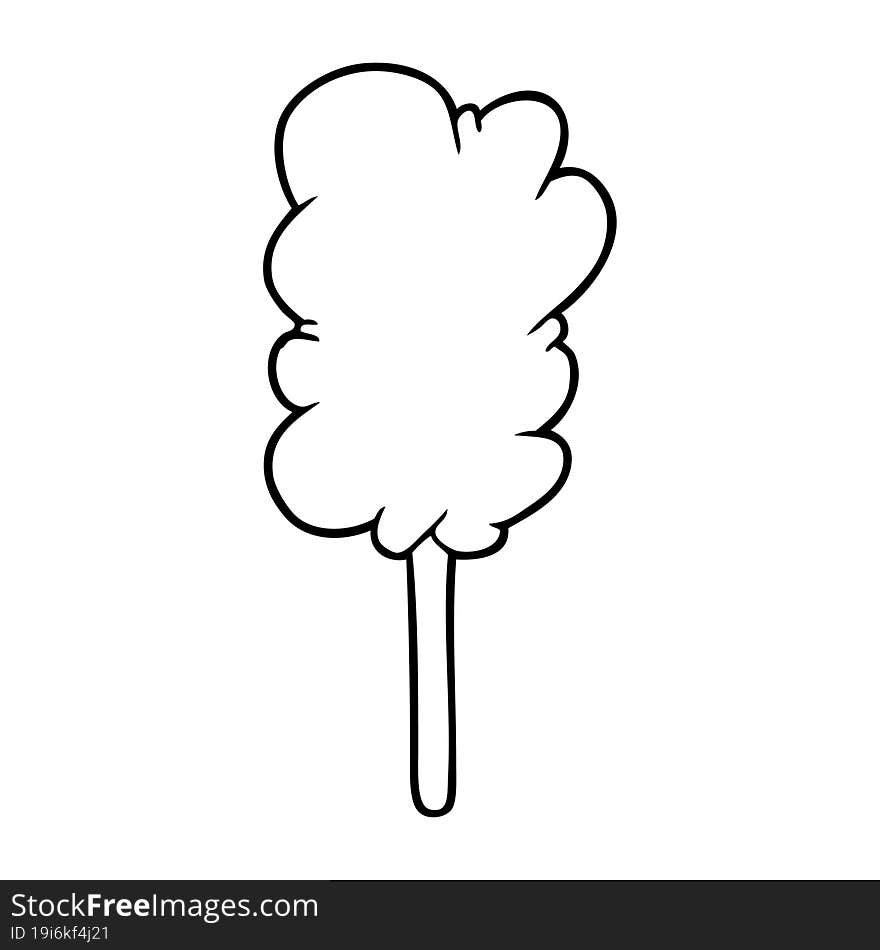 line drawing of a candy floss on stick. line drawing of a candy floss on stick