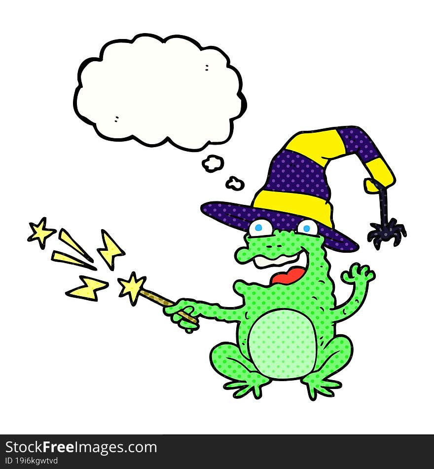 thought bubble cartoon toad casting spell