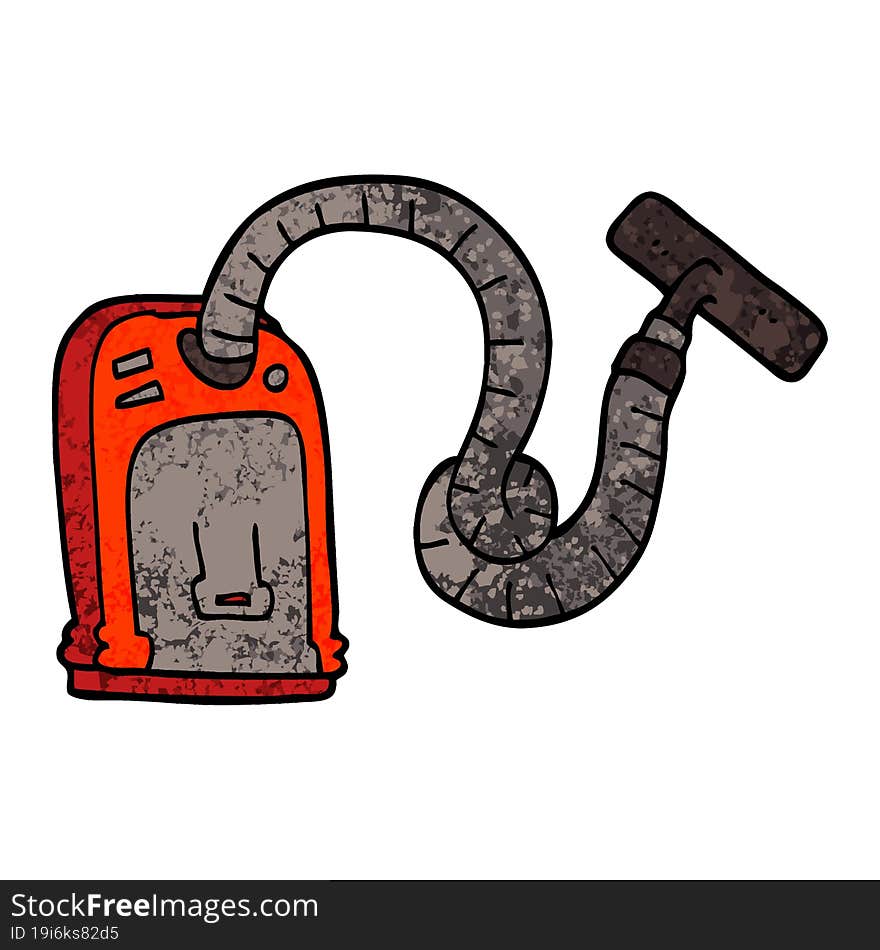 Grunge Textured Illustration Cartoon Vacuum Cleaner