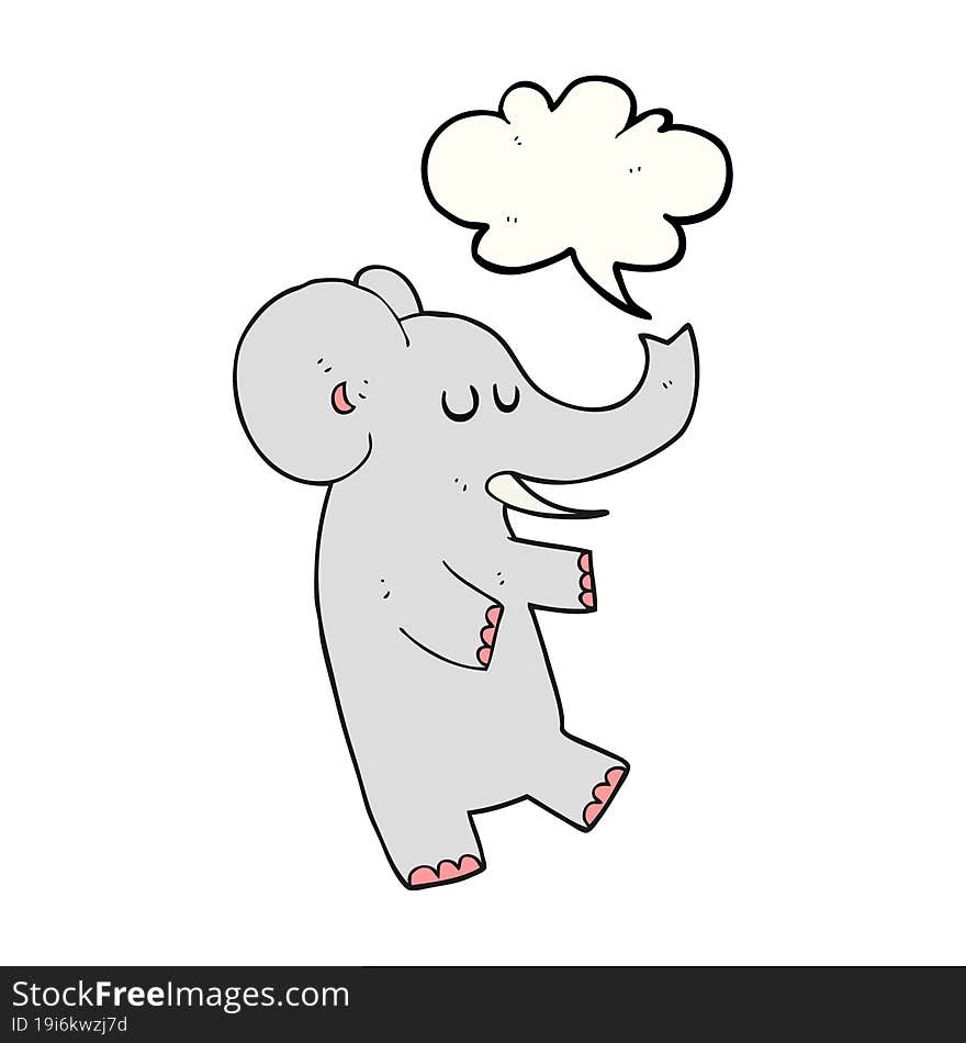 speech bubble cartoon dancing elephant