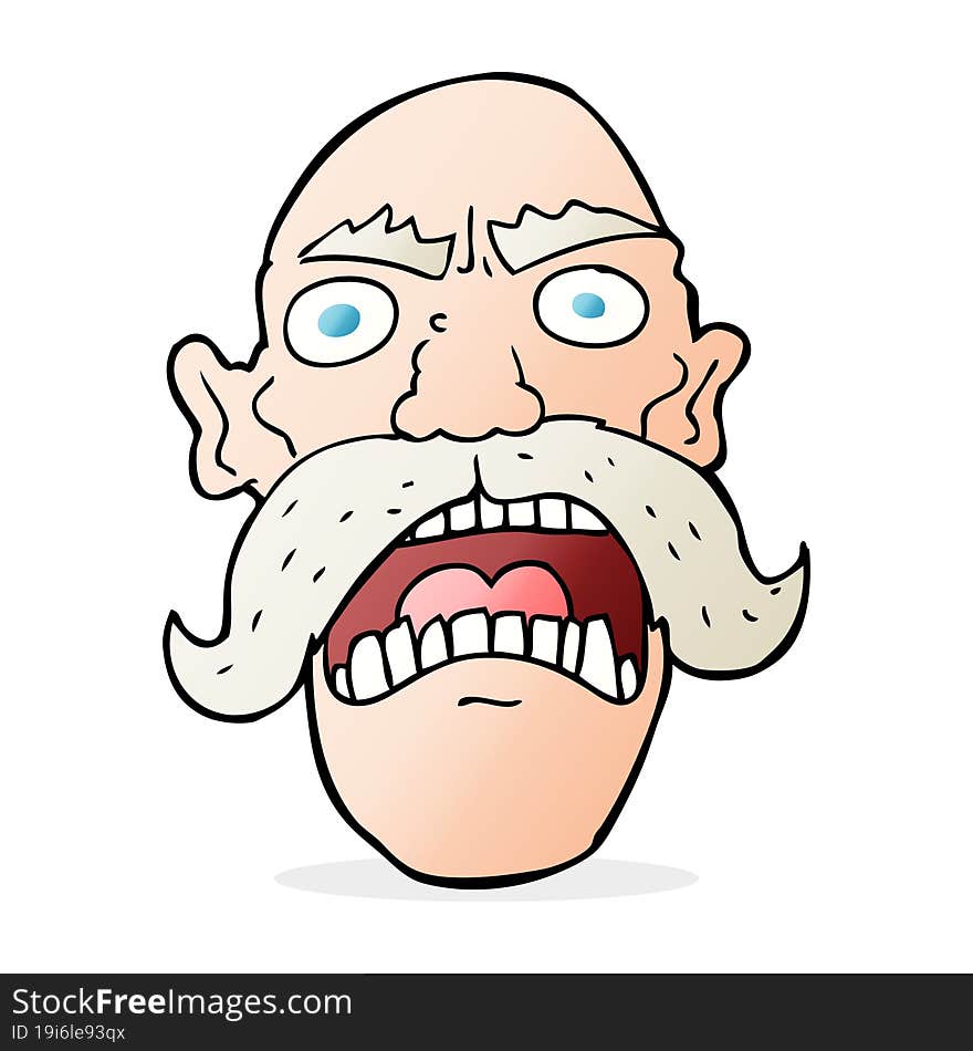 cartoon angry old man