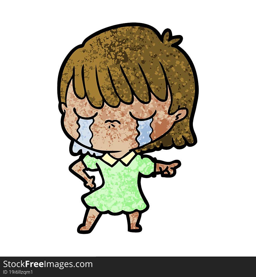 cartoon woman crying. cartoon woman crying