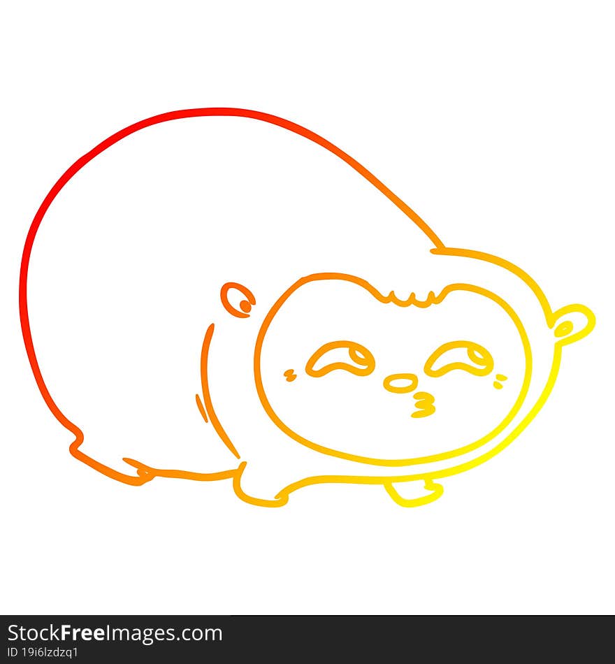 warm gradient line drawing cartoon wombat