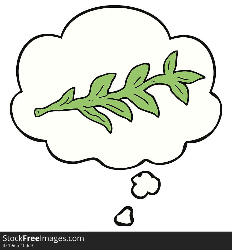 cartoon plant and thought bubble