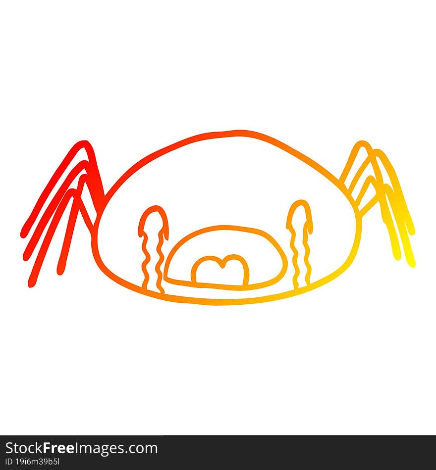 warm gradient line drawing halloween spider crying