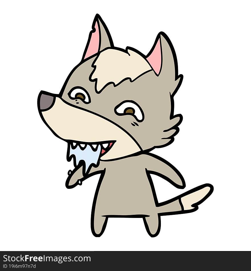 cartoon hungry wolf. cartoon hungry wolf