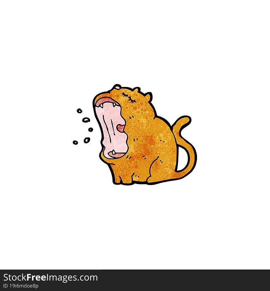 yawning cartoon cat