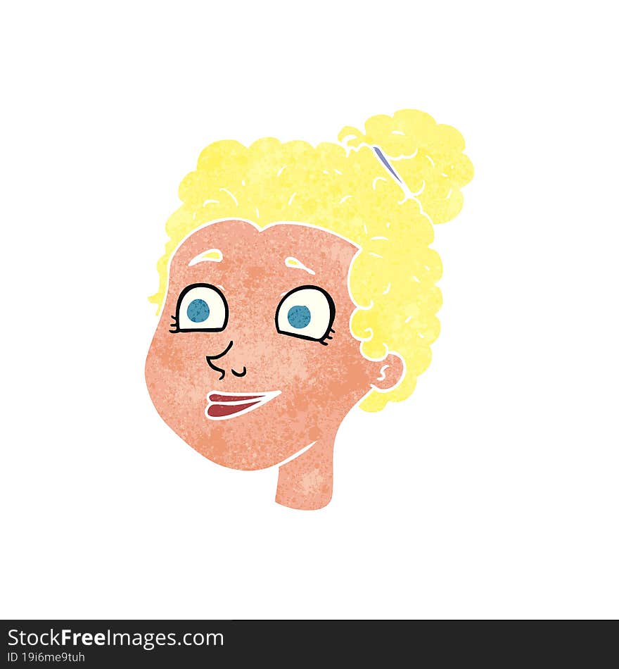 Retro Cartoon Female Face