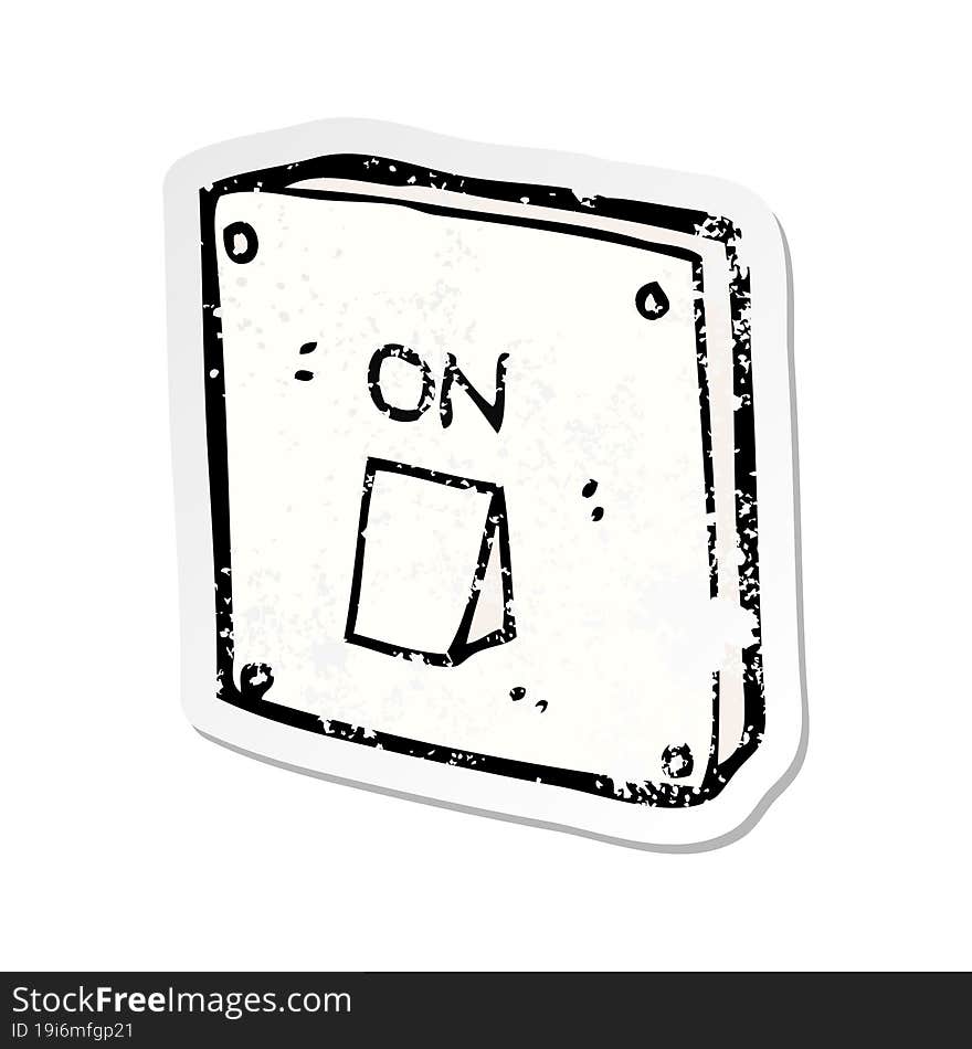 retro distressed sticker of a cartoon light switch