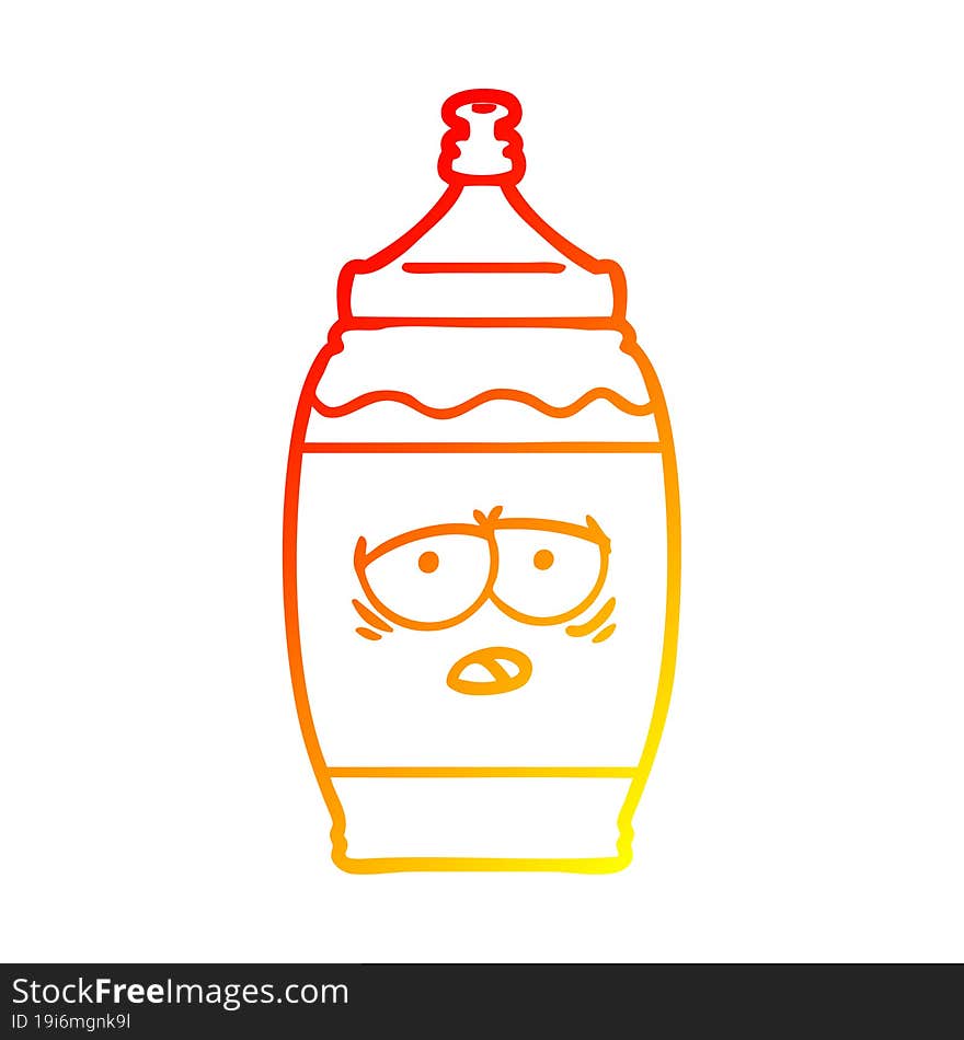 warm gradient line drawing of a cartoon sports drink