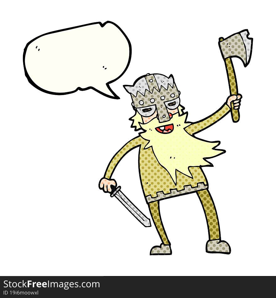 comic book speech bubble cartoon viking warrior