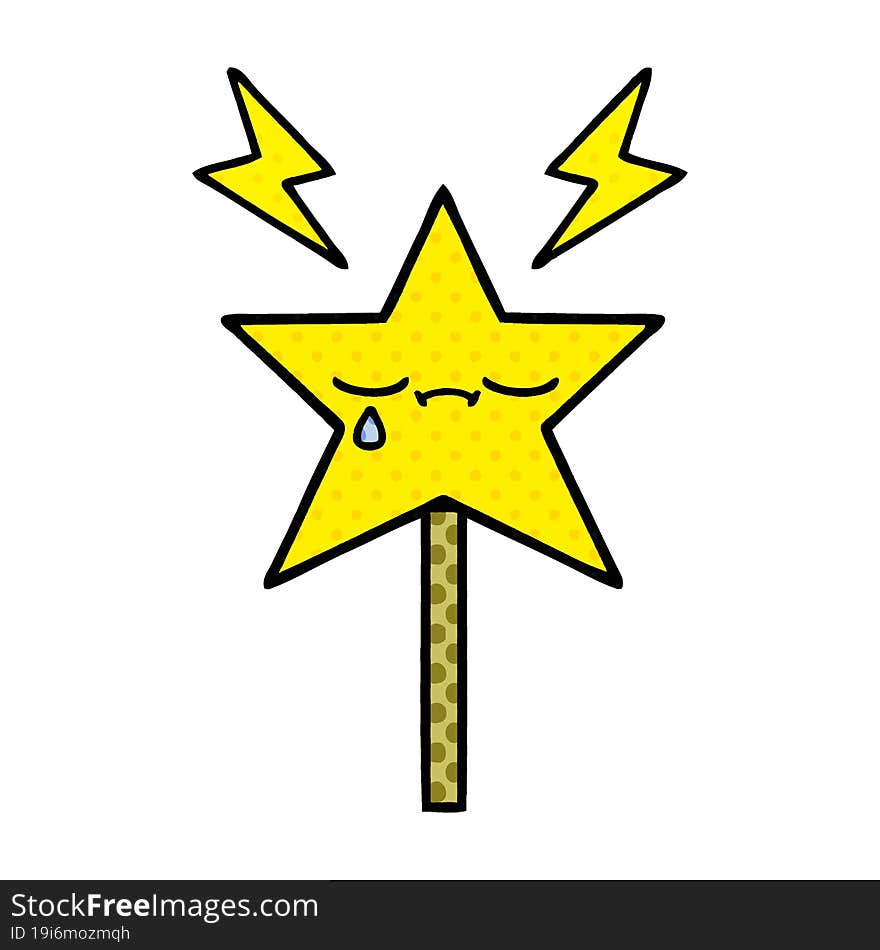 comic book style cartoon magic wand