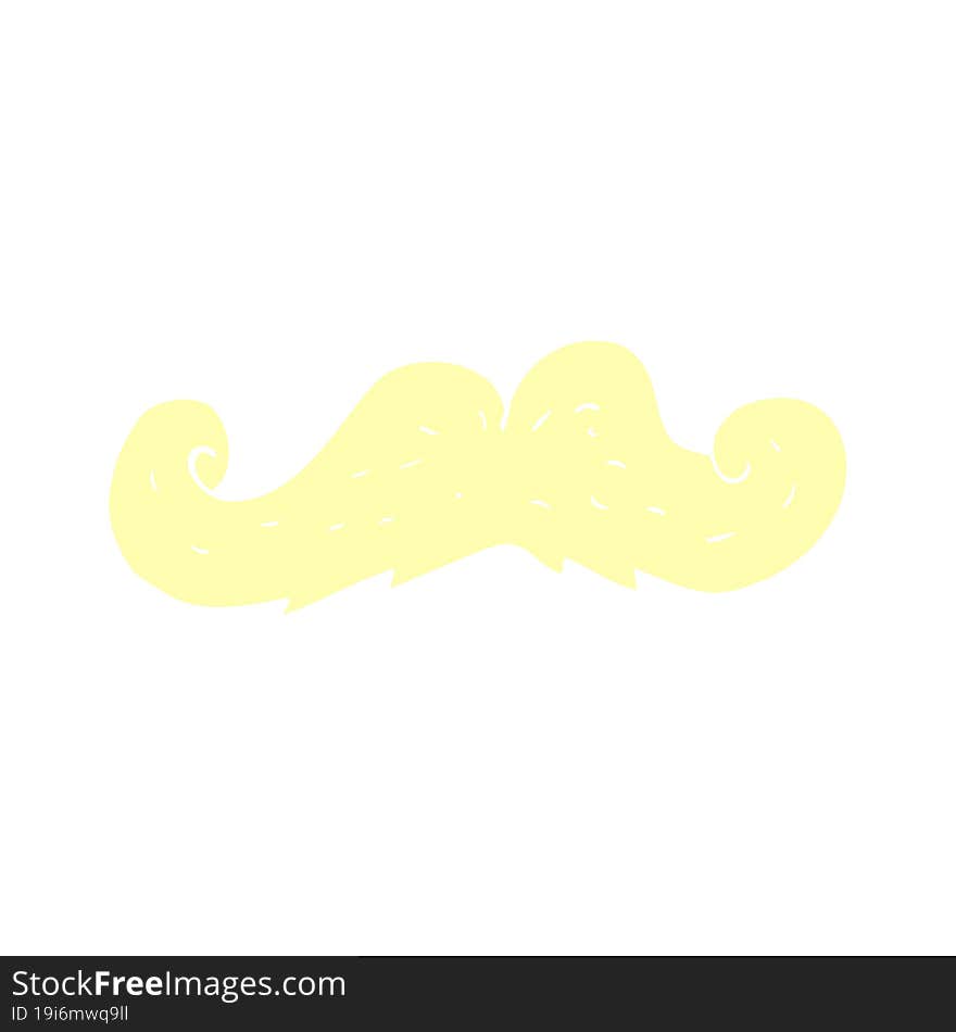 flat color illustration of a cartoon mustache