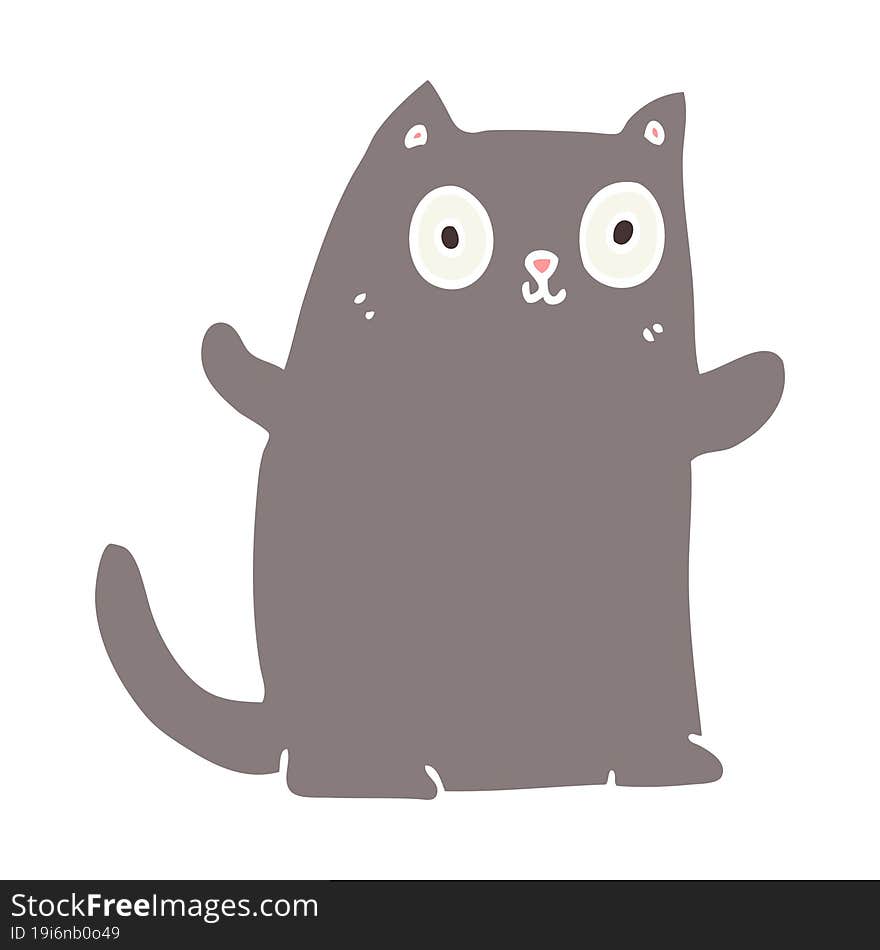 flat color style cartoon cat