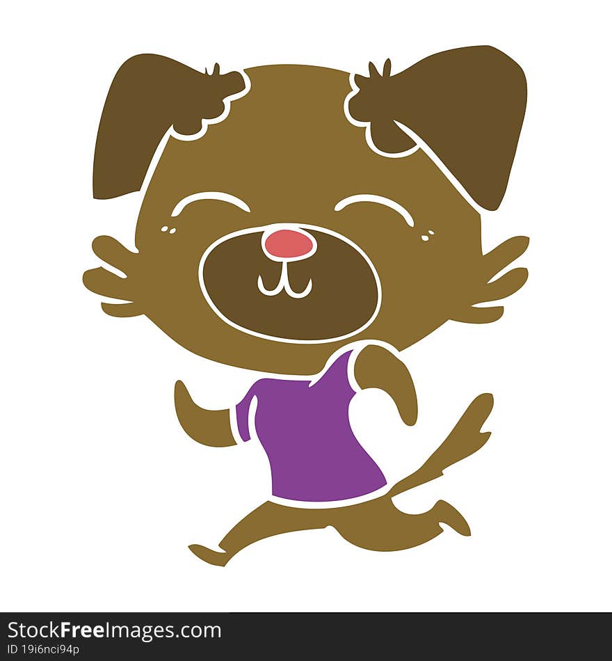 Flat Color Style Cartoon Dog