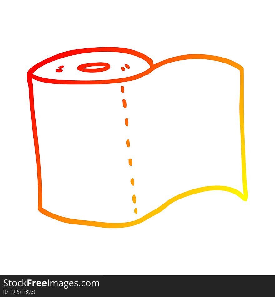 warm gradient line drawing cartoon toilet roll